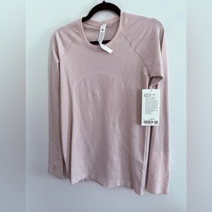 Rare lululemon Swiftly Tech Long Sleeve 2.0 in Light Pink with sparkles
